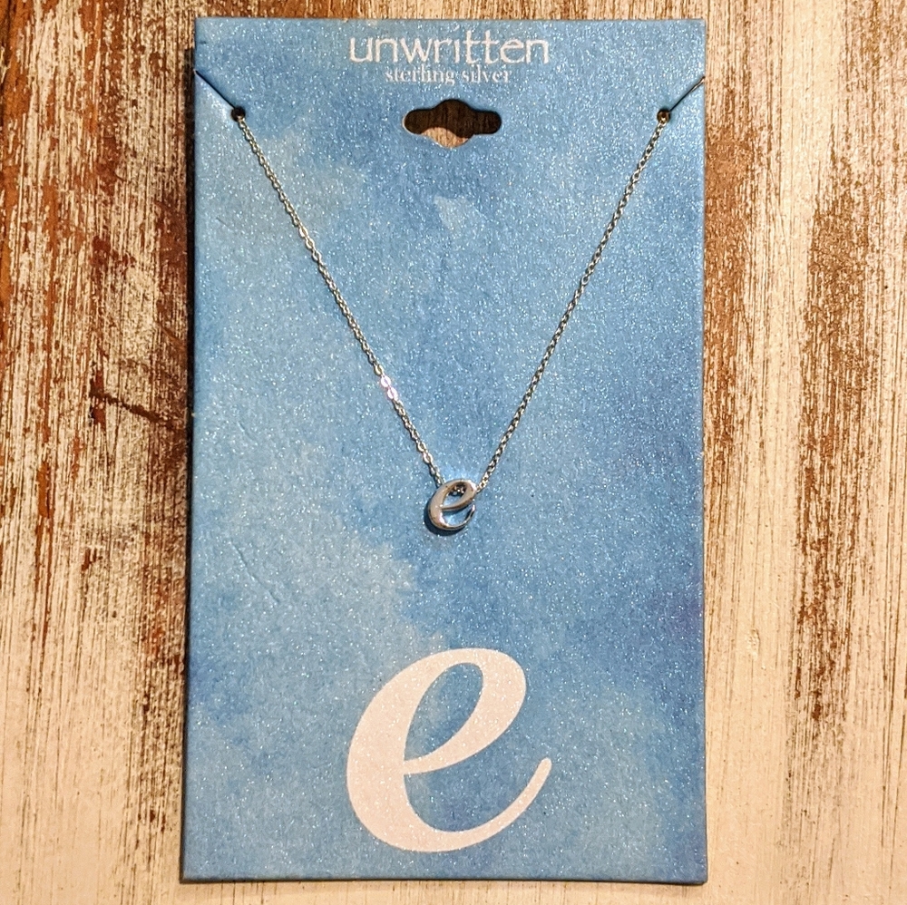 NWT Unwritten Monogram Sterling Silver Necklace